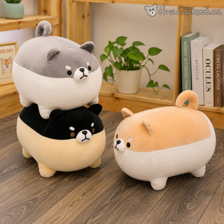 Plyšový polštář pejsek Shiba Inu Corgi 35 cm | Hebký polštářek