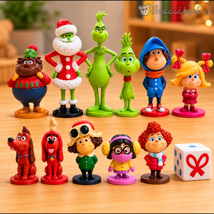 Figurky Grinch 12 ks | Vánoční figurky z pohádky Grinch