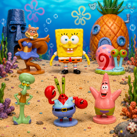 Figurky SpongeBob a kamarádi 3-6 cm 6 ks | Pohádkové figurky SpongeBob