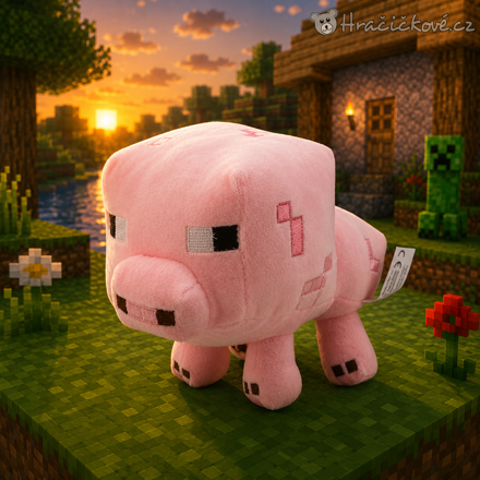Minecraft plyšové prase Pig 16 cm | Plyšák Minecraft pro děti
