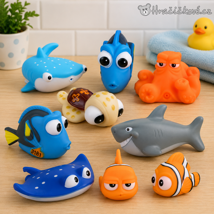 Figurky do vody Nemo 8 ks | Koupací figurky Hledá se Nemo pro děti