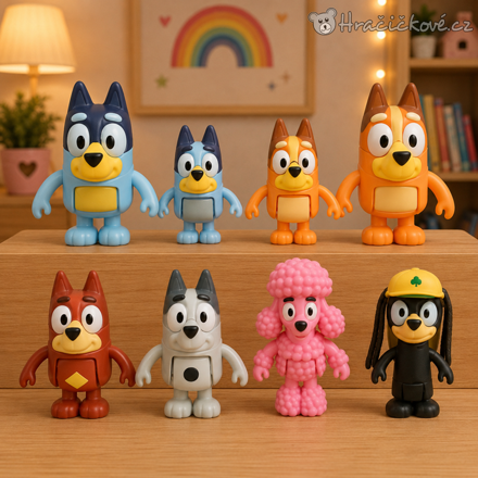 Figurky Bluey 8 ks | Pohádkové figurky Bluey pro děti