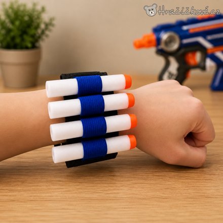 Elastický zásobník na 8 nábojů Nerf na zápěstí 9 cm | Držák šipek Nerf na ruku