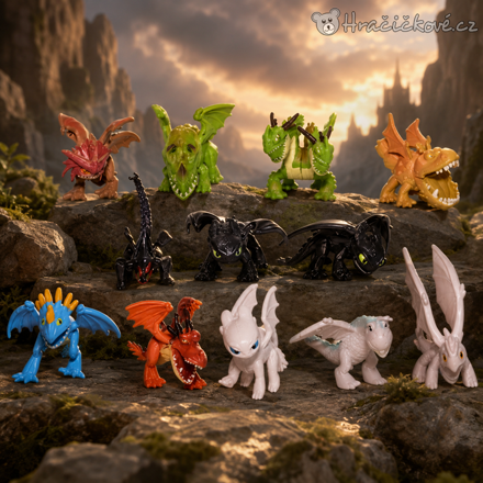 Figurky draků Jak vycvičit draka 5 cm | Sada 12 figurek draků 