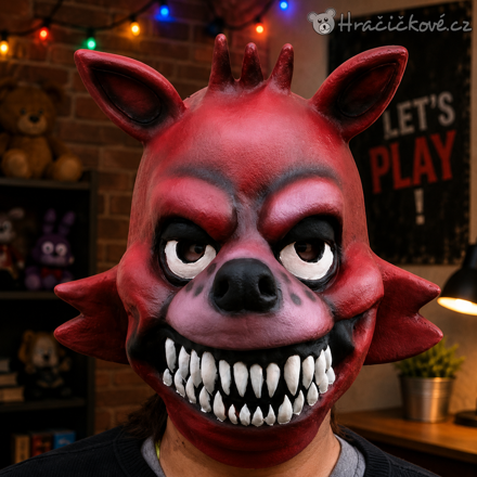Latexová maska liška Foxy Five Nights at Freddy's | Karnevalová maska FNAF