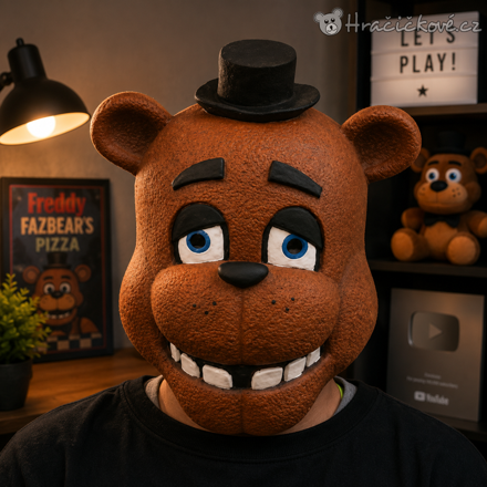 Latexová maska Freddy | Karnevalový kostým Five Nights at Freddy's