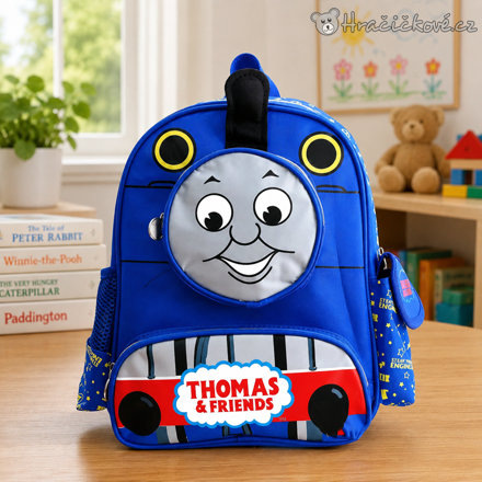 Dětský plyšový batoh Mašinka Tomáš 35cm | Plyšový batůžek Thomas, typ 1