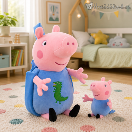 Plyšový batoh Prasátko Peppa Pig modrý | Dětský batůžek Pepina