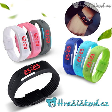 Silikonové LED digitální hodinky 9 barev