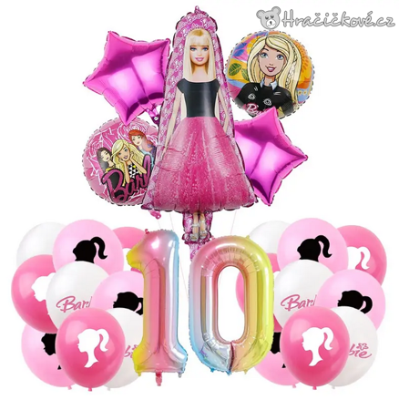 Barbie narozeninová balónková sada 15 ks | Balónky s číslem 1–13