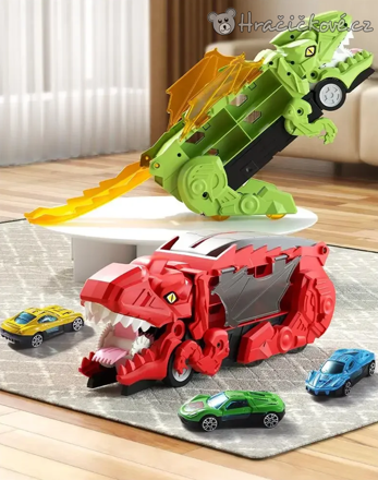 Dinosauří autodráha s 6 autíčky | T-Rex červený nebo zelený