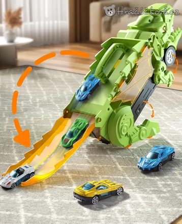 Dinosauří autodráha s 6 autíčky | T-Rex červený nebo zelený