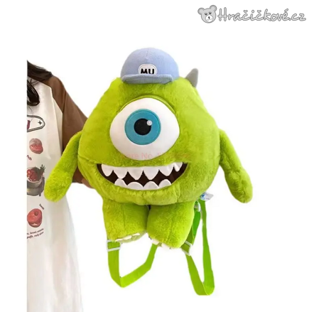 Dětský plyšový batoh (batůžek) s motivem Příšerky s.r.o. - Mike Wazowski