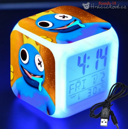 LED budík Among Us 7 barev | Digitální hodiny s alarmem, typ 1