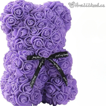 Valentýnský medvídek z růží 25 cm | Romantický dárek pro zamilované