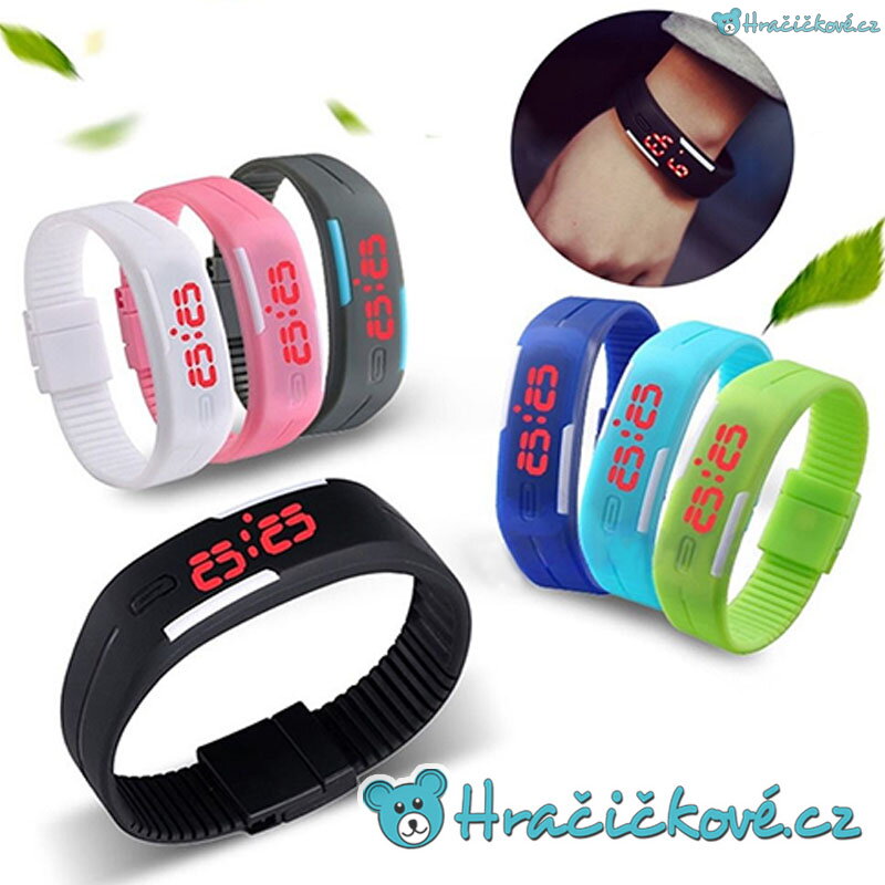 Silikonove Led Digitalni Hodinky 9 Barev