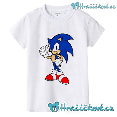 Dětské tričko z pohádky Ježek Sonic – bílé, typ2