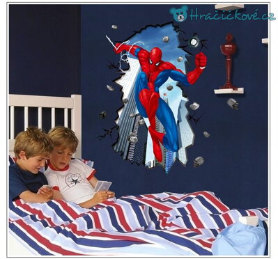 Samolepka Spiderman - procházejicí zdí, vel. 70x50cm