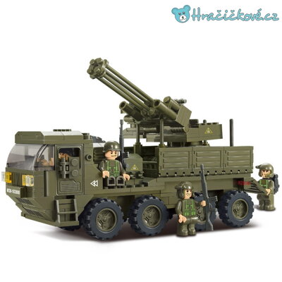 Vojenské nákladní auto, 306 dílků (stavebnice typu Lego)
