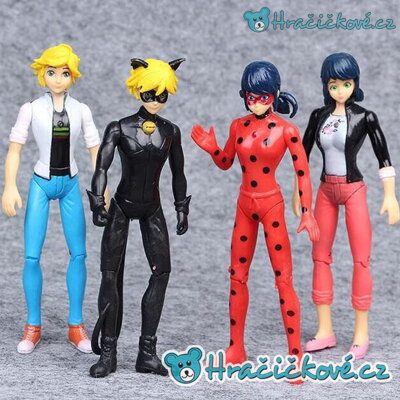 Figurky z pohádky Kouzelná Beruška a Černý kocour (Miraculous), 4 ks, 14cm