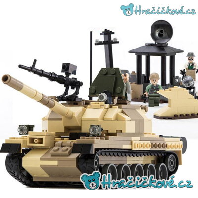 Vojenský Tank T-62, 372 dílků (stavebnice typu Lego)