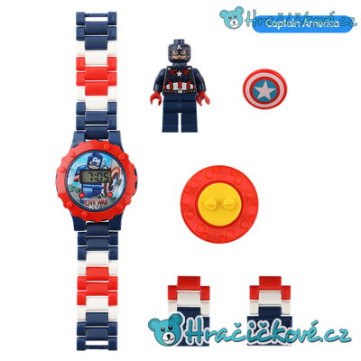 Kapitán Amerika digitální dětské skládací hodinky s postavičkou typu Lego