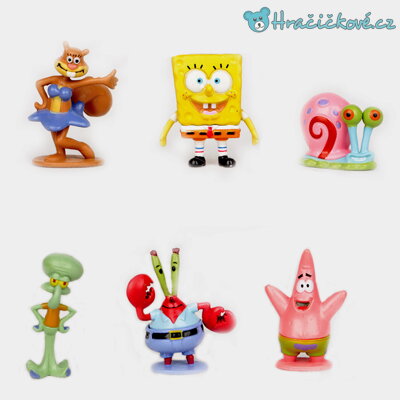 6ks figurek SpongeBoba a kamarádů