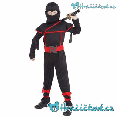 Karnevalový kostým Ninja černo-červený