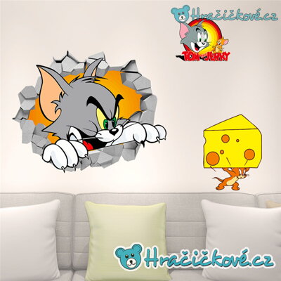 Samolepka Tom a Jerry, samolepka na zeď, vel. 70x50cm