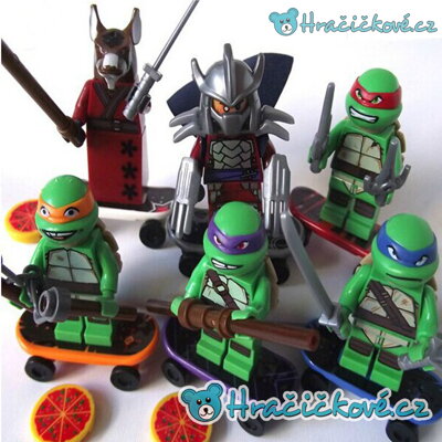 Figurky Ninja želvy, 6ks (stavebnice typu Lego)