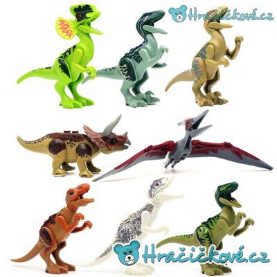 Dinosauři z Jurského parku, 8ks (stavebnice typu Lego)