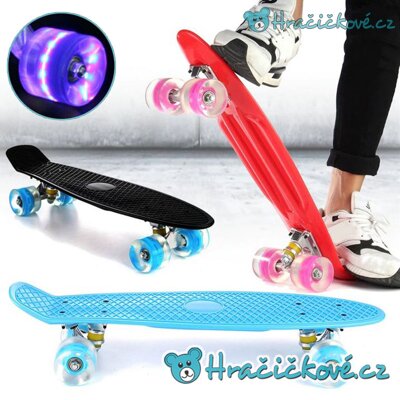 Skateboard - Penny Board, vel. 22", svítící kolečka