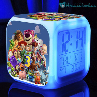 Toy Story – digitální LED budík (hodiny), 7 barev