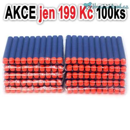 Náhradní náboje (šipky) do pistole Nerf, 100 Ks, modré - AKČNÍ CENA