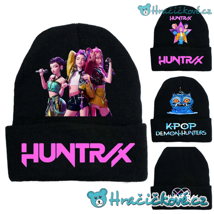 Černá zimní čepice K-pop: Lovkyně démonů (Demon Hunters)