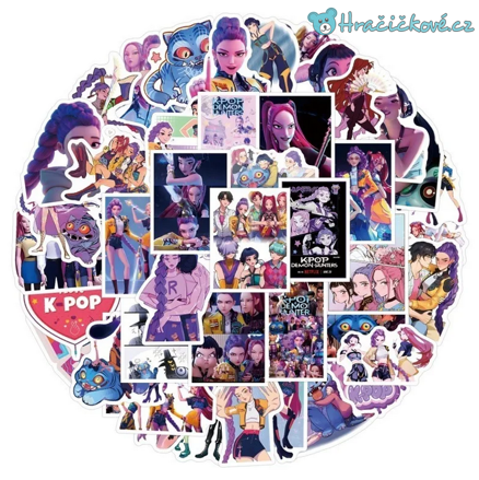 Samolepky 50/100 ks K-pop: Lovkyně démonů (Demon Hunters)