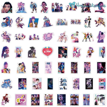 Samolepky 50/100 ks K-pop: Lovkyně démonů (Demon Hunters)