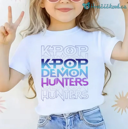 Tričko bílé K-pop: Lovkyně démonů (Demon Hunters)
