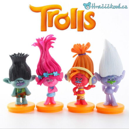 Čtyři figurky z filmu Trolové (Trolls)