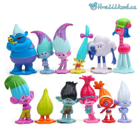 12 figurek z pohádky Trolové (Trolls)
