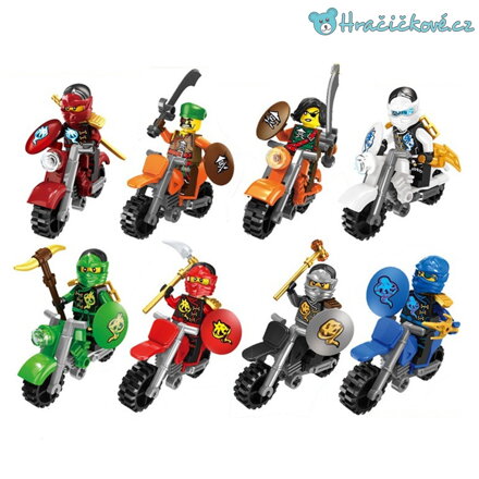 Figurky Ninjago s motocykly 8ks (stavebnice typu Lego)