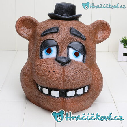 Latexová maska Medvěd Freddy ze hry Five Nights at Freddy's (karnevalový kostým)