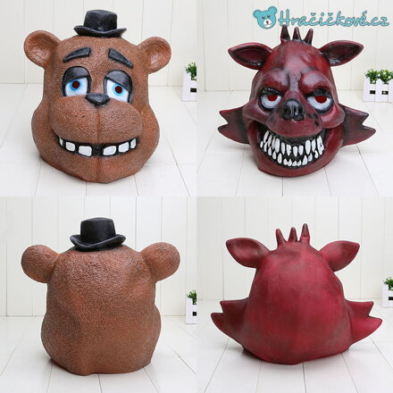 Latexová maska Medvěd Freddy ze hry Five Nights at Freddy's (karnevalový kostým)