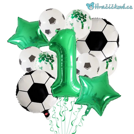 Fotbalový narozeninový set balonků 11ks, 4 barvy