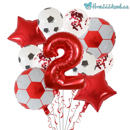 Fotbalový narozeninový set balonků 11ks, 4 barvy