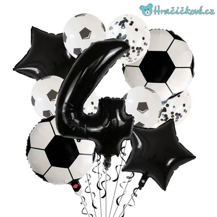 Fotbalový narozeninový set balonků 11ks, 4 barvy