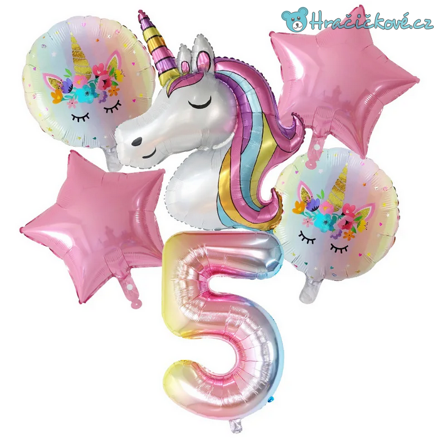 Jednorožec - Unicorn narozeninový set balonků 7ks