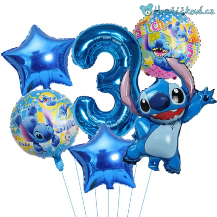 Lilo & Stitch narozeninový set balonků 6ks, typ 1