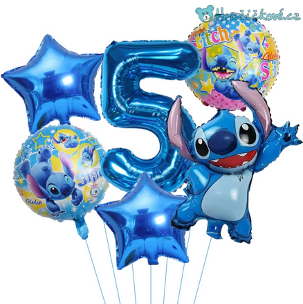 Lilo & Stitch narozeninový set balonků 6ks, typ 1