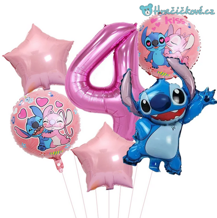 Lilo & Stitch narozeninový set balonků 6ks, typ 2